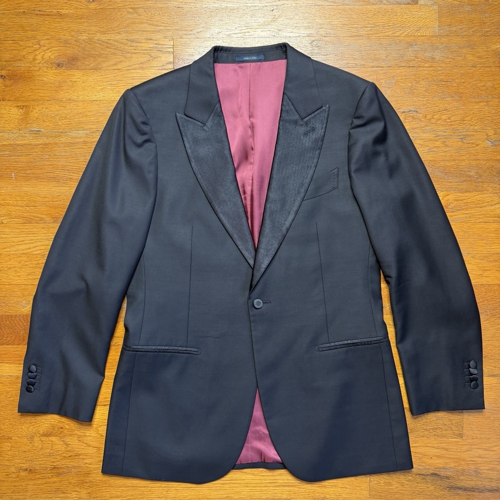Suit Supply New Verona Tuxedo Jacket Mens 40R Black Vitale Barberis Canonico